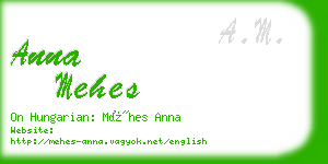 anna mehes business card